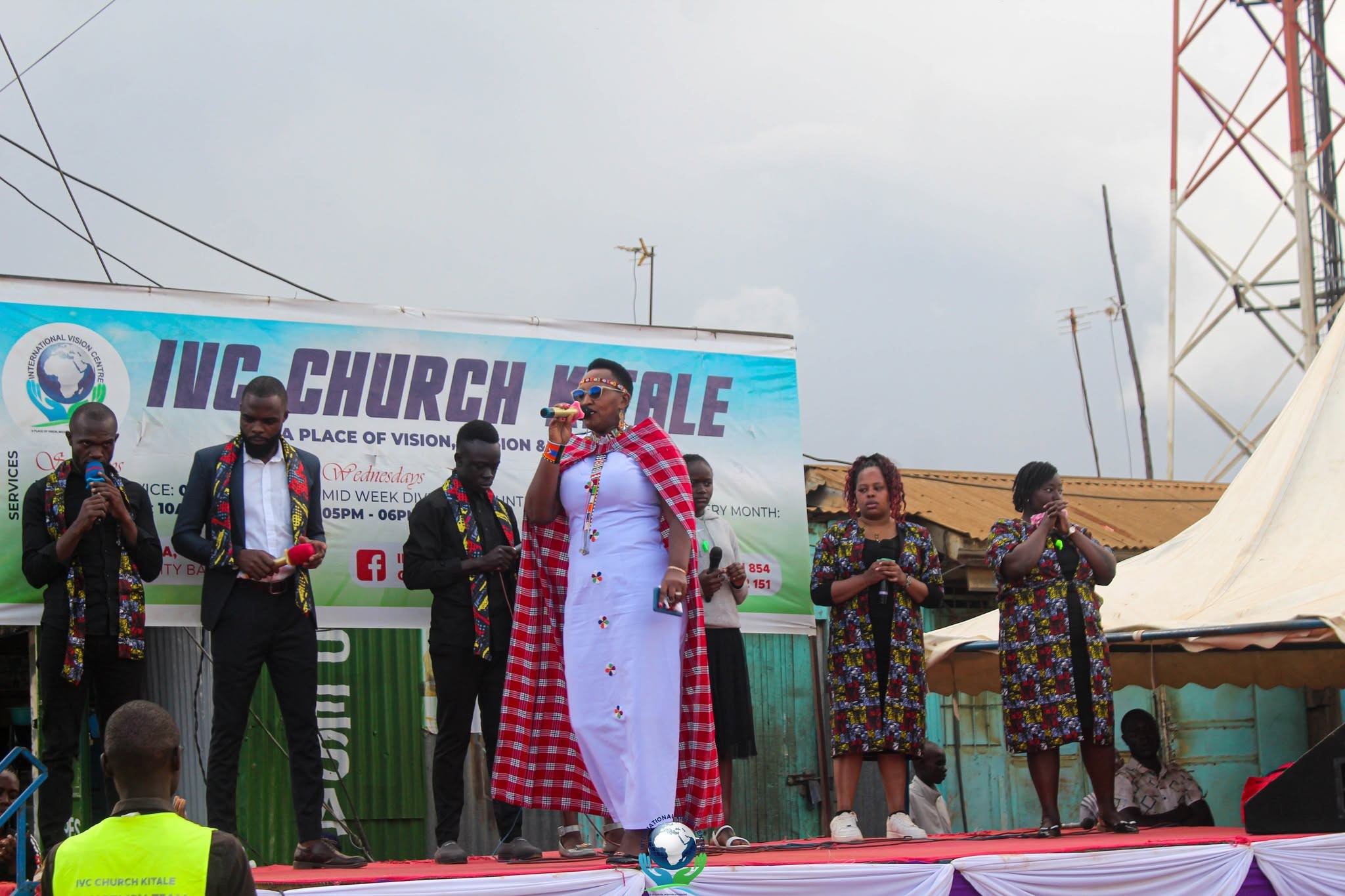 Open-air worship service at IVC Church Kitale